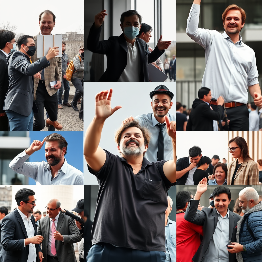 A montage of various individuals stepping up and taking charge of situations