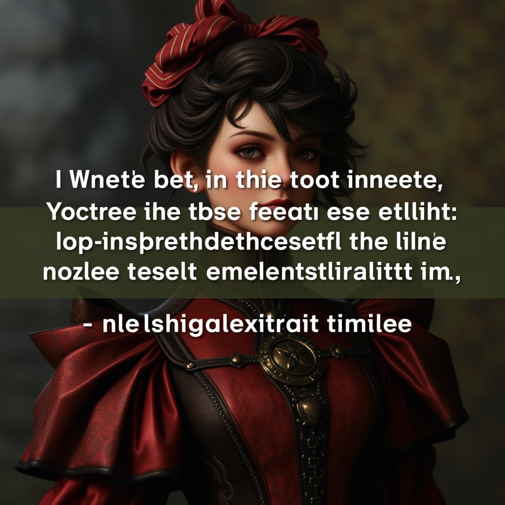 Text overlay of the quote with an image of a determined Nightingale-like figure.