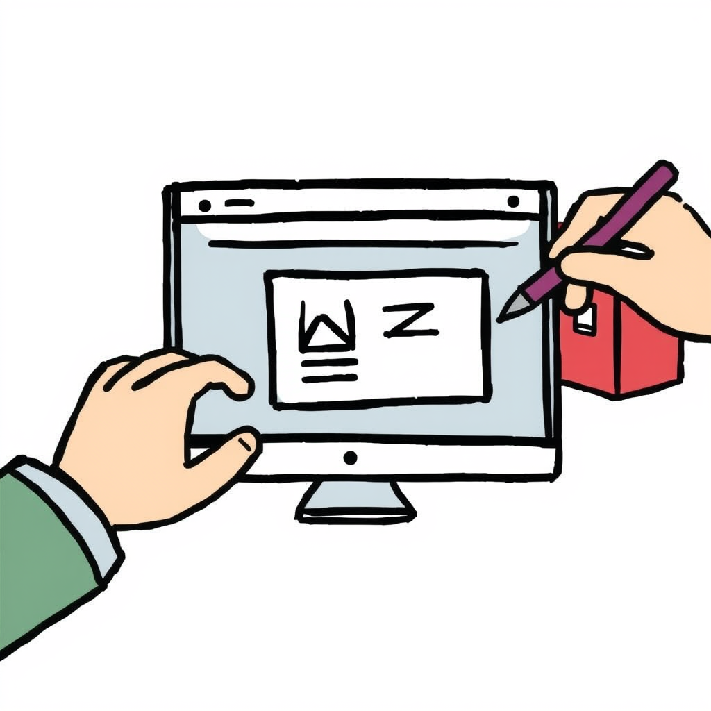 Draw a picture of the mailing service to upload it to the website page