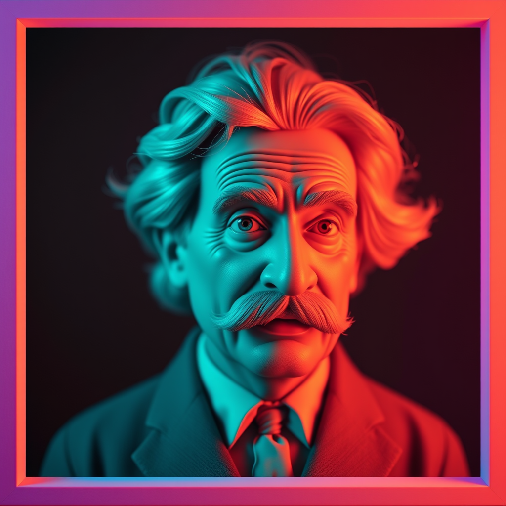 A call-to-action button appearing on the screen near the Twain-like figure.