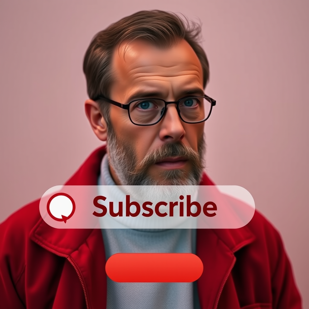 The Subscribe button is on the screen next to a man who looks like Boris Strugatsky.