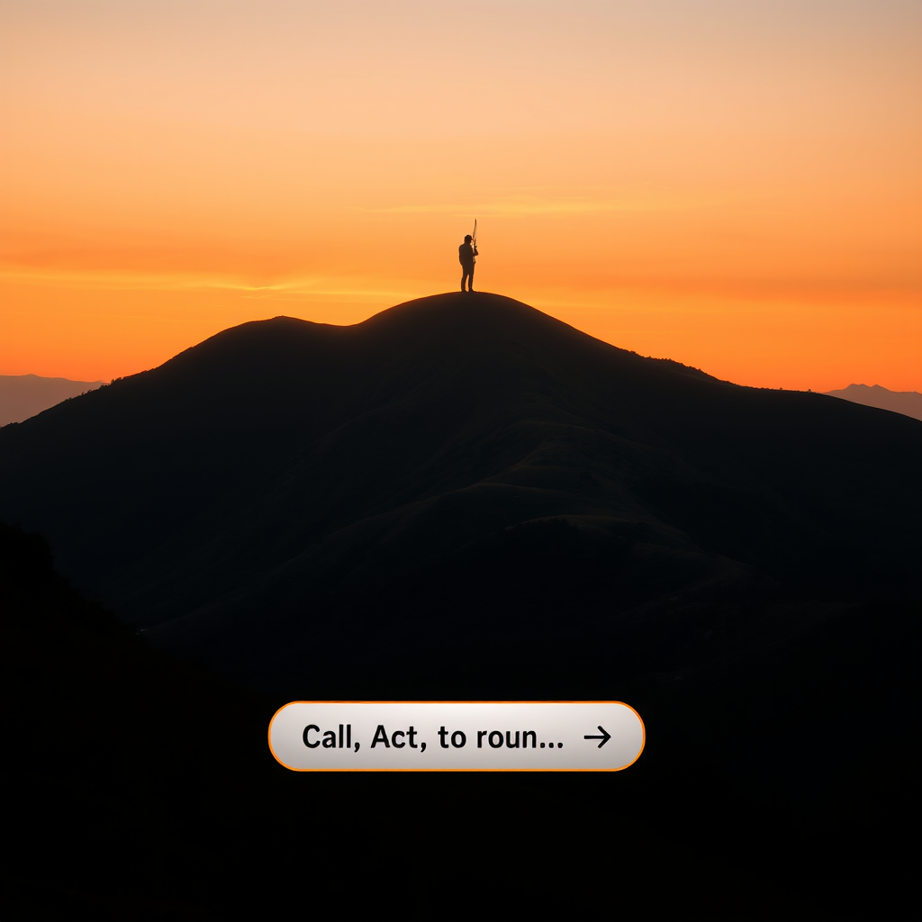 A call-to-action button appearing next to the Hill-like figure.