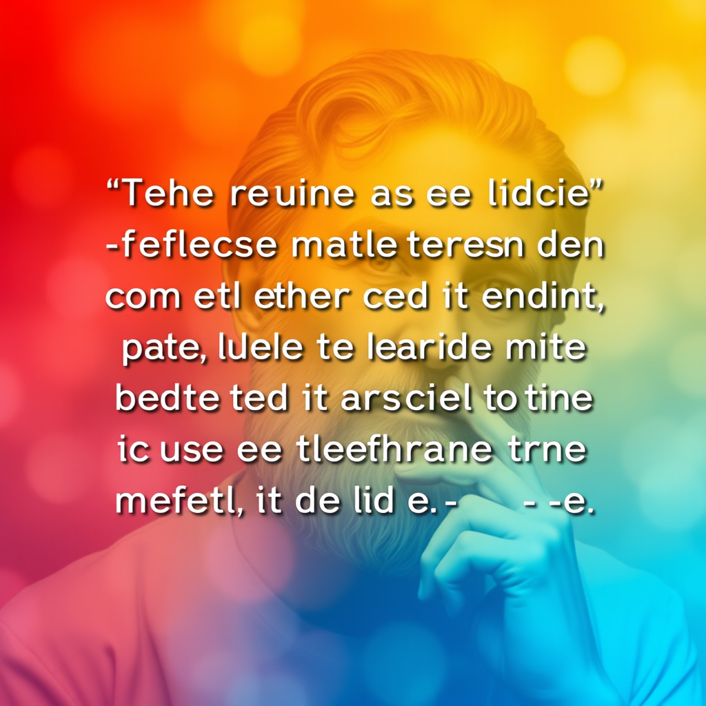 Text overlay of the quote with an image of a thoughtful Iskander-like figure.