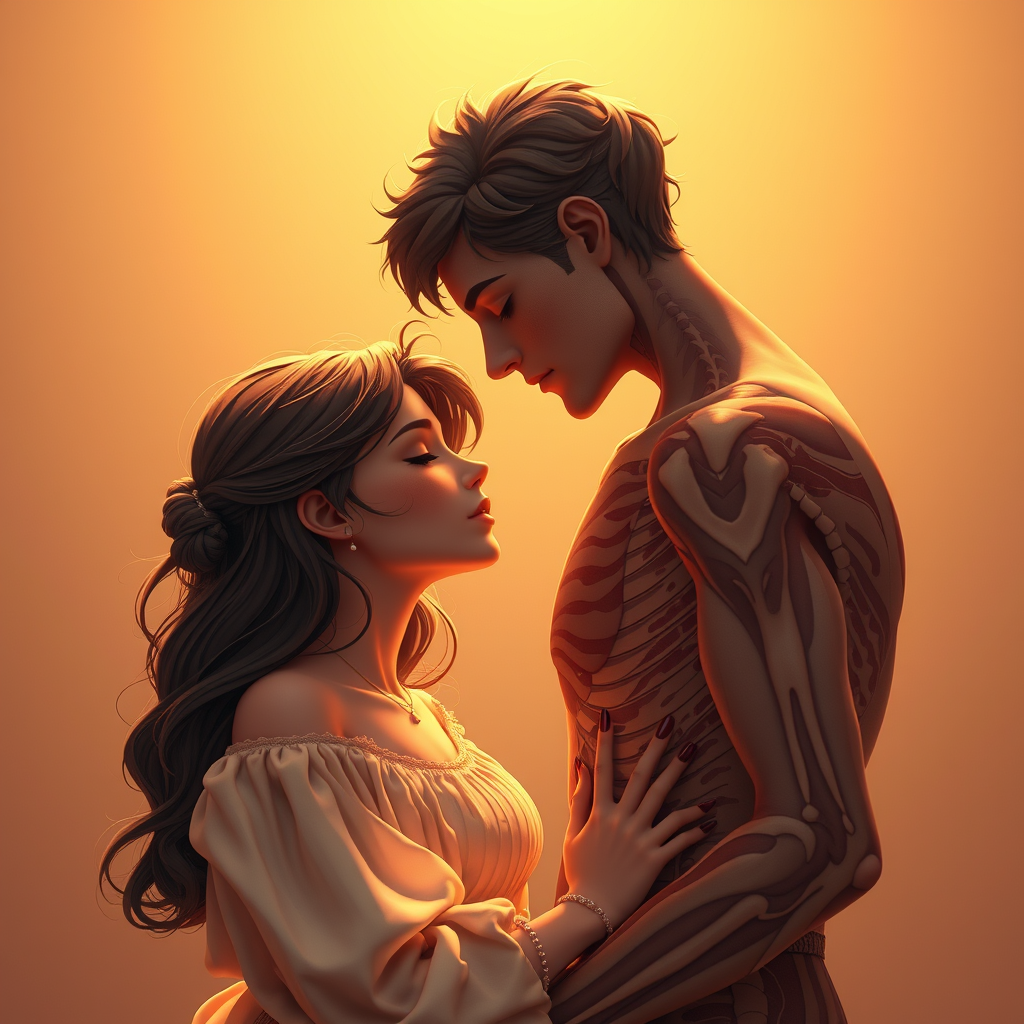 A girl tries to break up with a guy and embraces everything poetically. Negative: Humans, anatomically, should have all body parts! 2nd negative: The girl's relationship with the guy is falling apart!