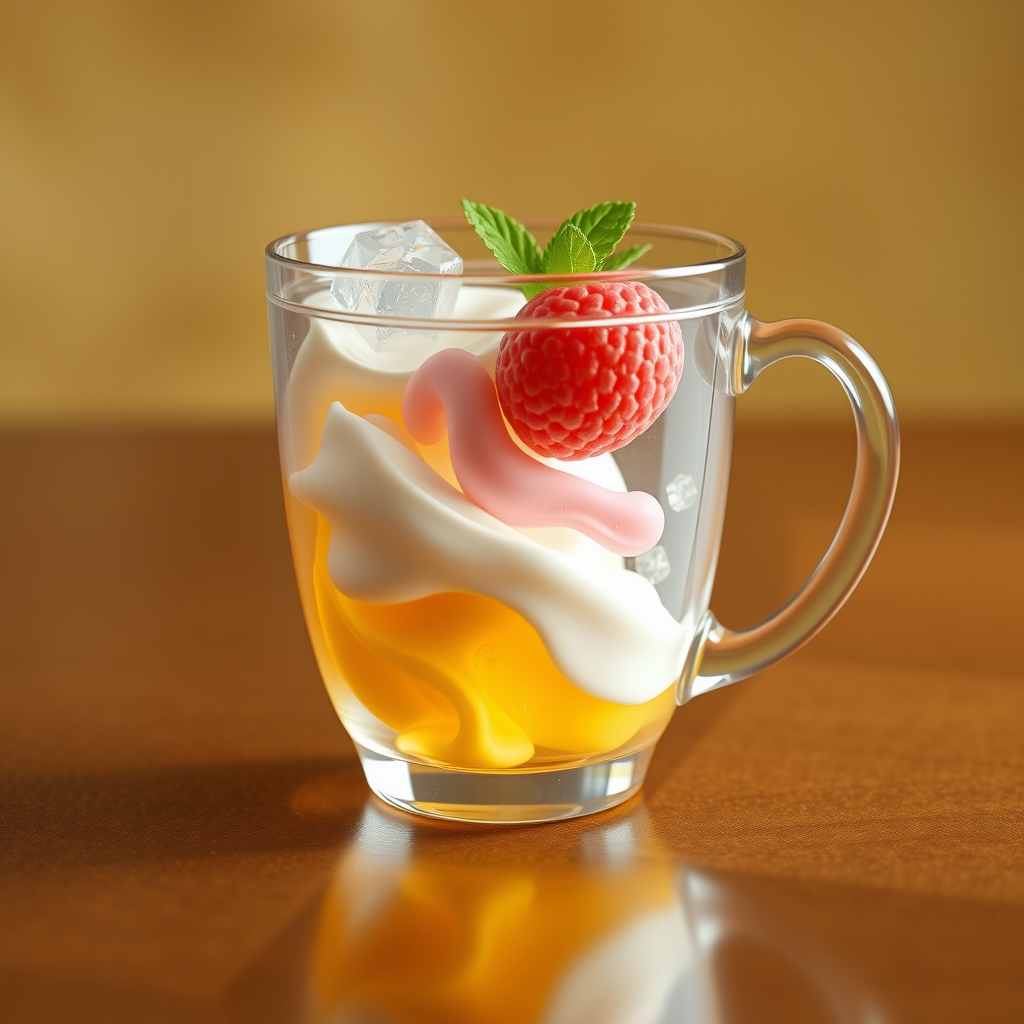 Prompt: inspired by realflow-cinema4d editor features, create image of a transparent luxury cup with ice fruits and mint, connected with white, yellow and pink cream, Slow - High Speed MO Photography, 4K Commercial Food, YouTube Video Screenshot, Abstract Clay, Transparent Cup , molecular gastronomy, wheel, 3D fluid,Simulation rendering, still video, 4k polymer clay futras photography, very surreal, Houdini Fluid Simulation, hyperrealistic CGI and FLUIDS & MULTIPHYSICS SIMULATION effect, with Somali Stain Lurex, Metallic Jacquard, Gold Thread, Mulberry Silk, Toub Saree, Warm background, a fantastic image worthy of an award.

Parameters: Steps: 20, Sampler: Euler a, CFG scale: 7.0, Seed: 546157968, Model : SD XL