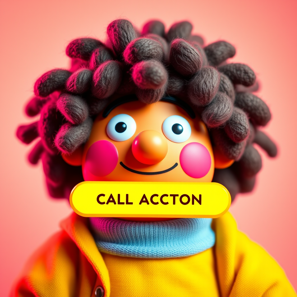 A call-to-action button appearing on the screen near the Lennon-like figure