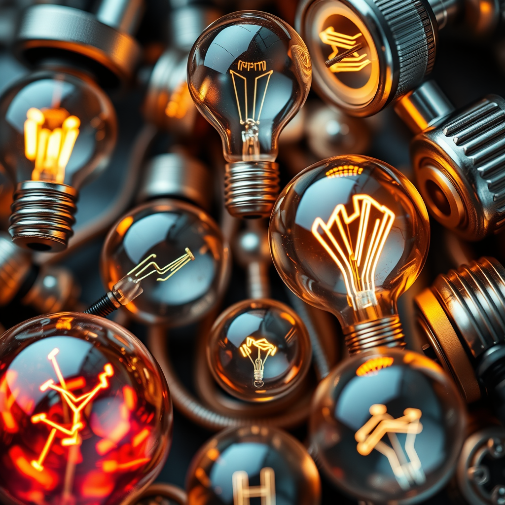 Close-ups of innovative ideas being brought to life: inventions, art, and exploration.