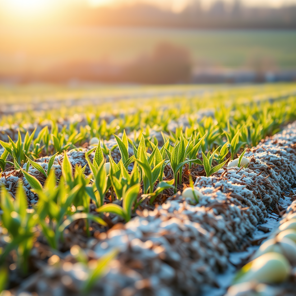 Winter crops are just turning green in the fields.