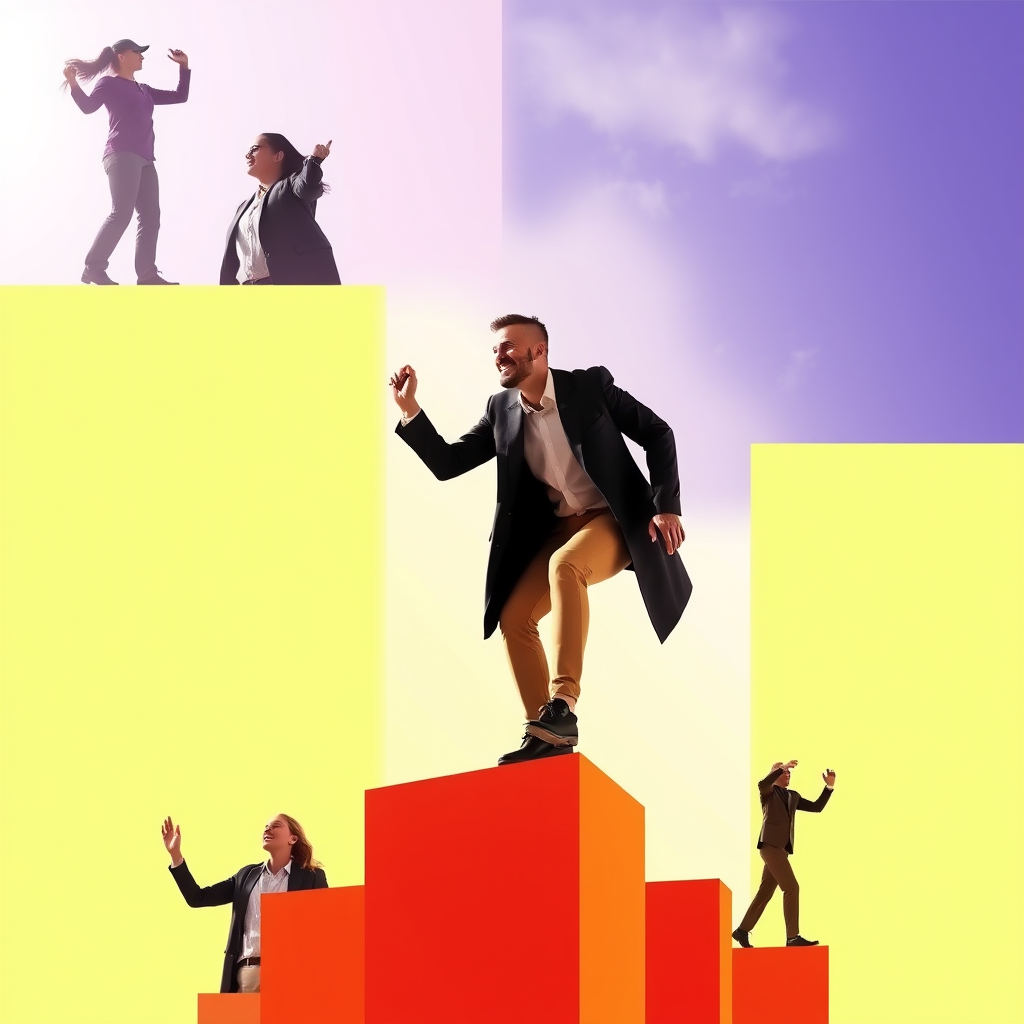 A montage of various individuals stepping up and taking charge of situations