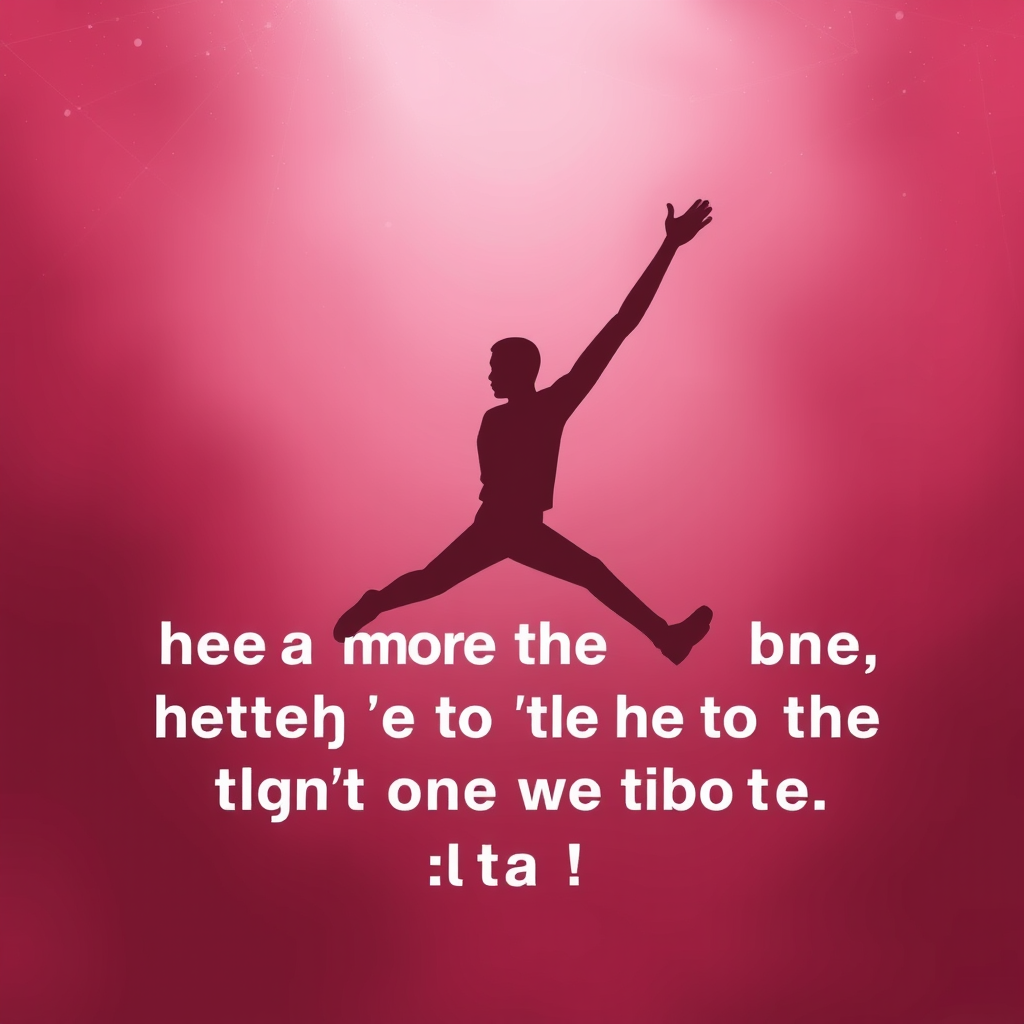 Text overlay of the quote with an image of the Jordan-like figure in action.