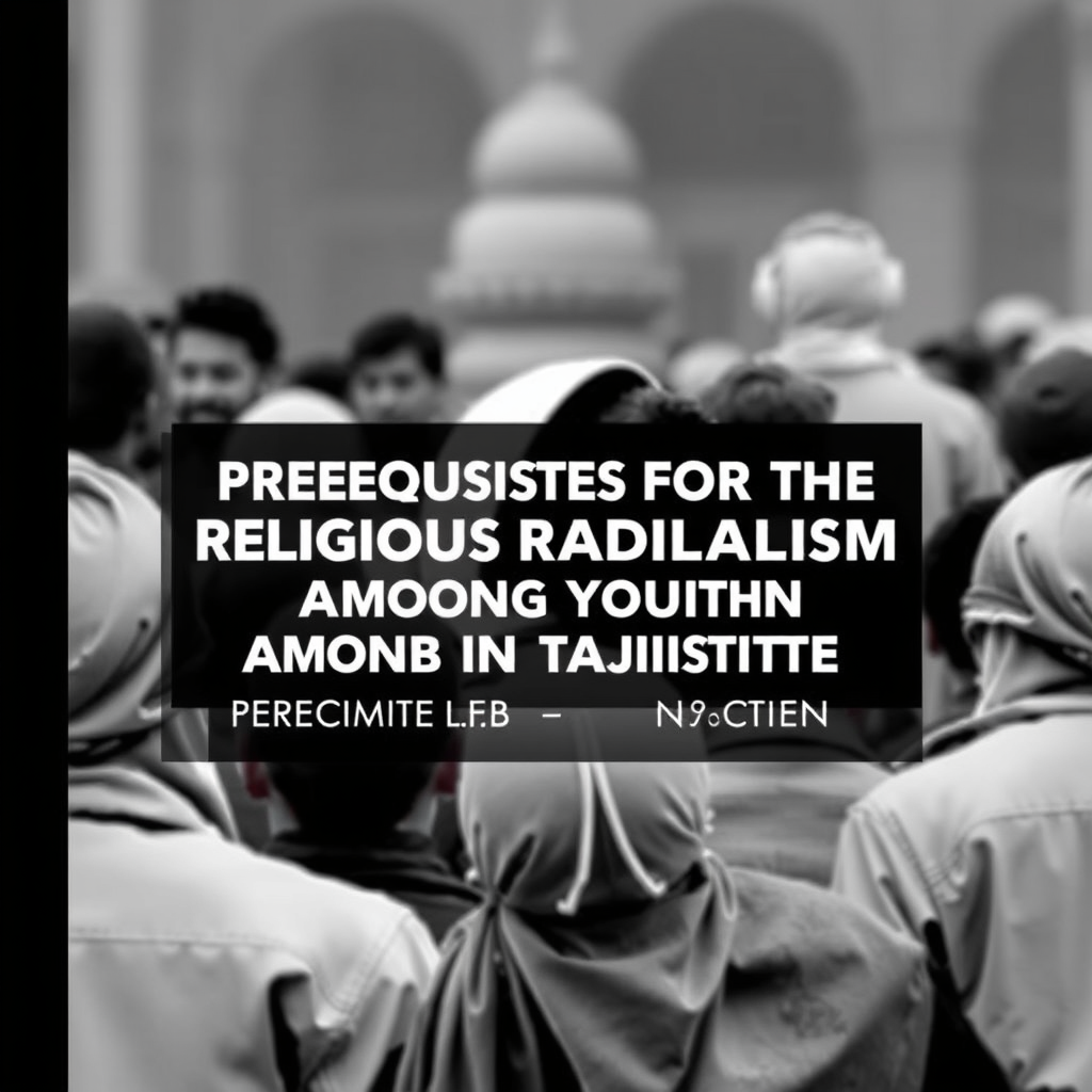 Please create a book cover on the topic "PREREQUISITES FOR THE EMERGENCE OF
RELIGIOUS RADICALISM AMONG YOUTH IN TAJIKISTAN  AND WAYS TO PREVENT IT."