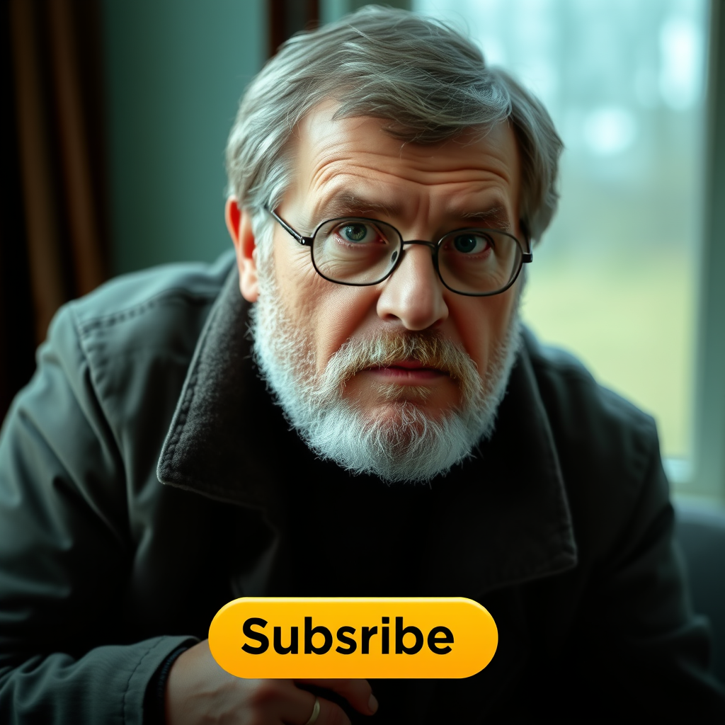 The Subscribe button is on the screen next to a man who looks like Boris Strugatsky.