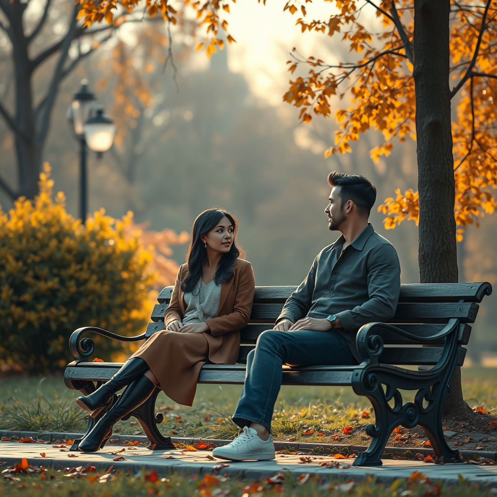 In the autumn, a woman and a man met in the Park and, sitting on a bench, they talked about love.