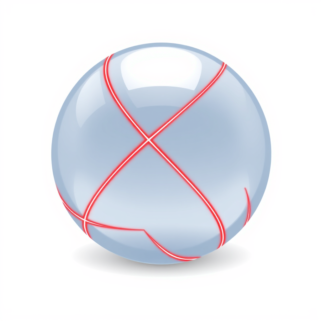 Create a favicon (96x96 favicon size in SVG format) to promote your website: a sphere depicted with small, bright red lines at 45 degrees. No background.