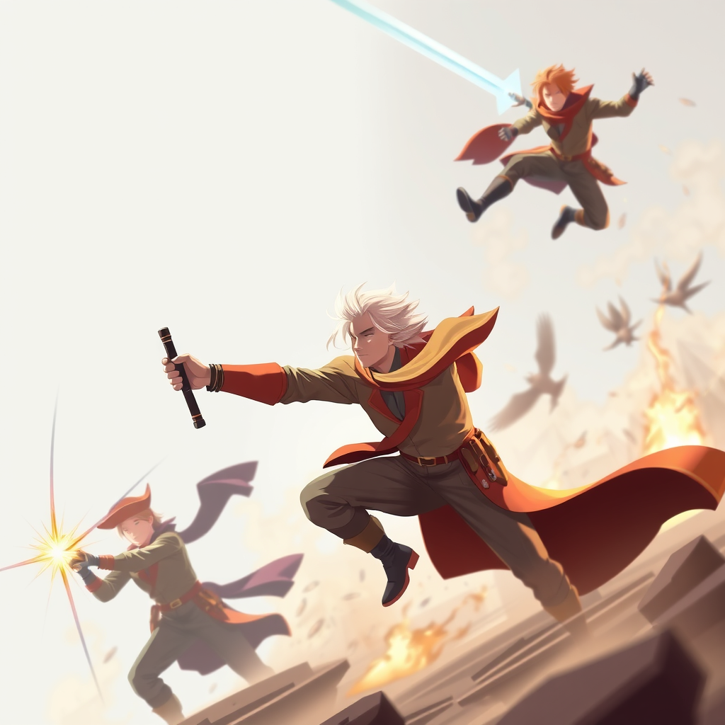 A montage of the Nightingale-like figure taking action and achieving goals.